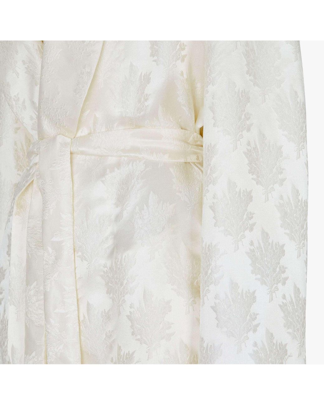 Fendi White Floral Motif Wrap Jacket