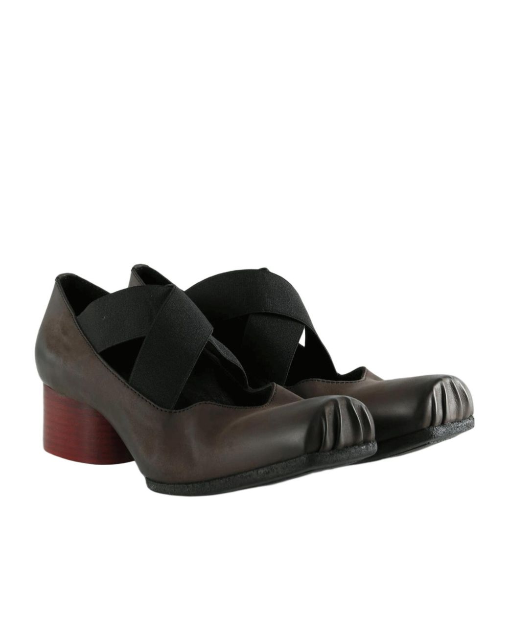 Uma Wang Black Square-Toe Ballet Flats