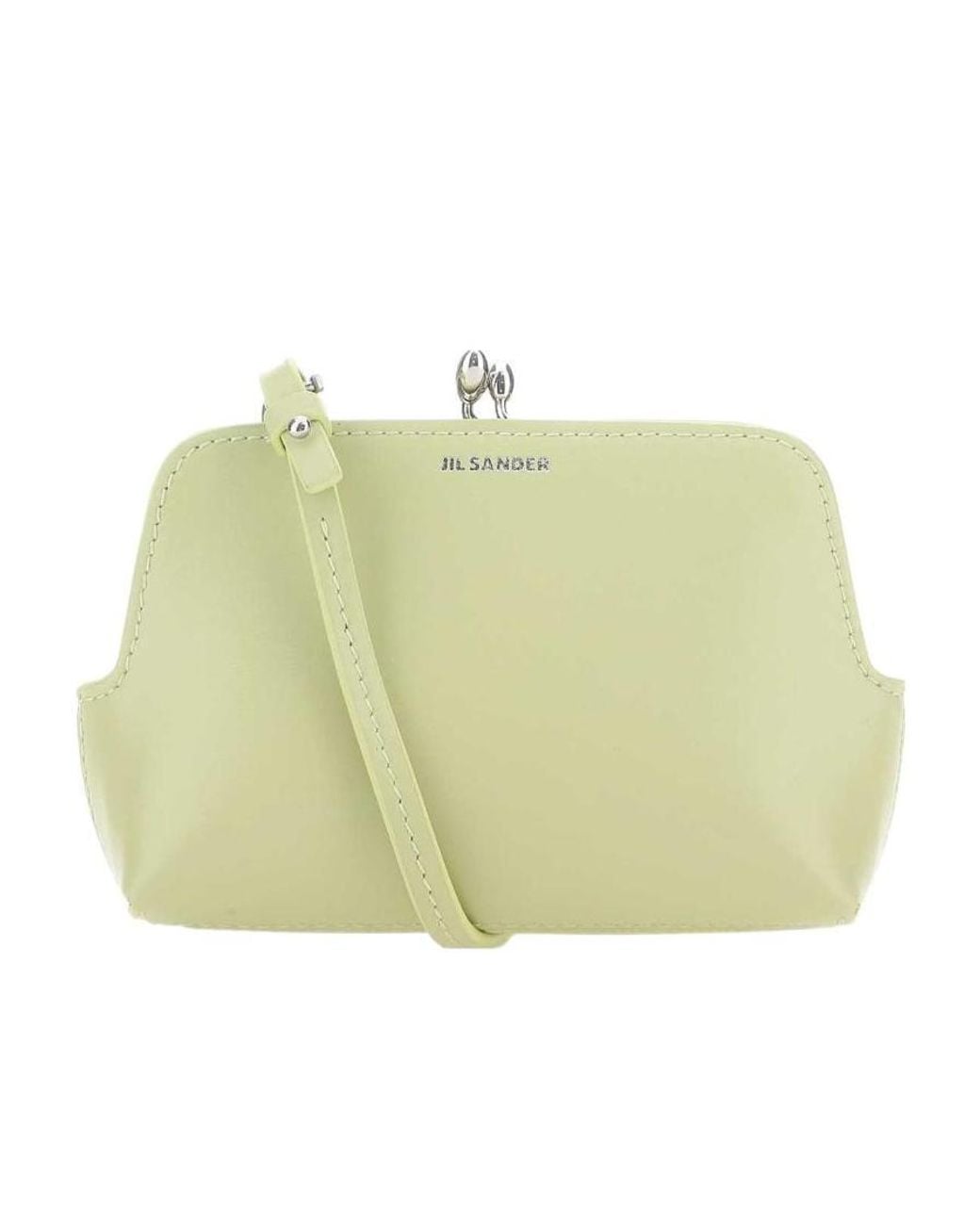 Jil Sander Green Goji Logo Printed Micro Crossbody Bag