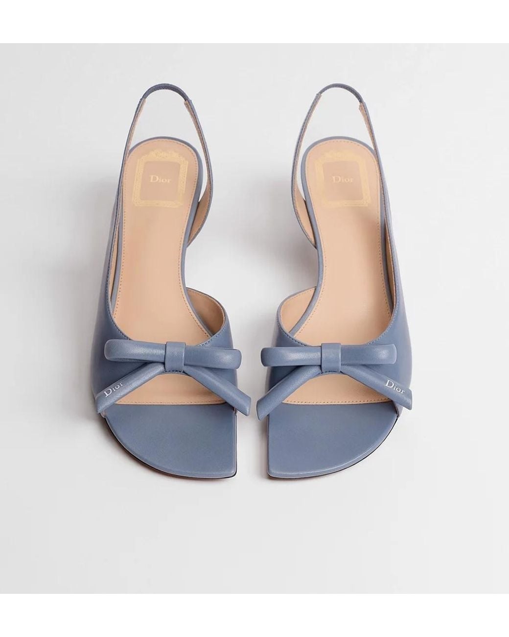 Dior Blue Bow-Tie High-Heeled Slingback Sandals