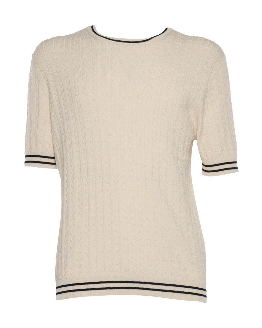 Peserico Natural Ribbed T-Shirt for men