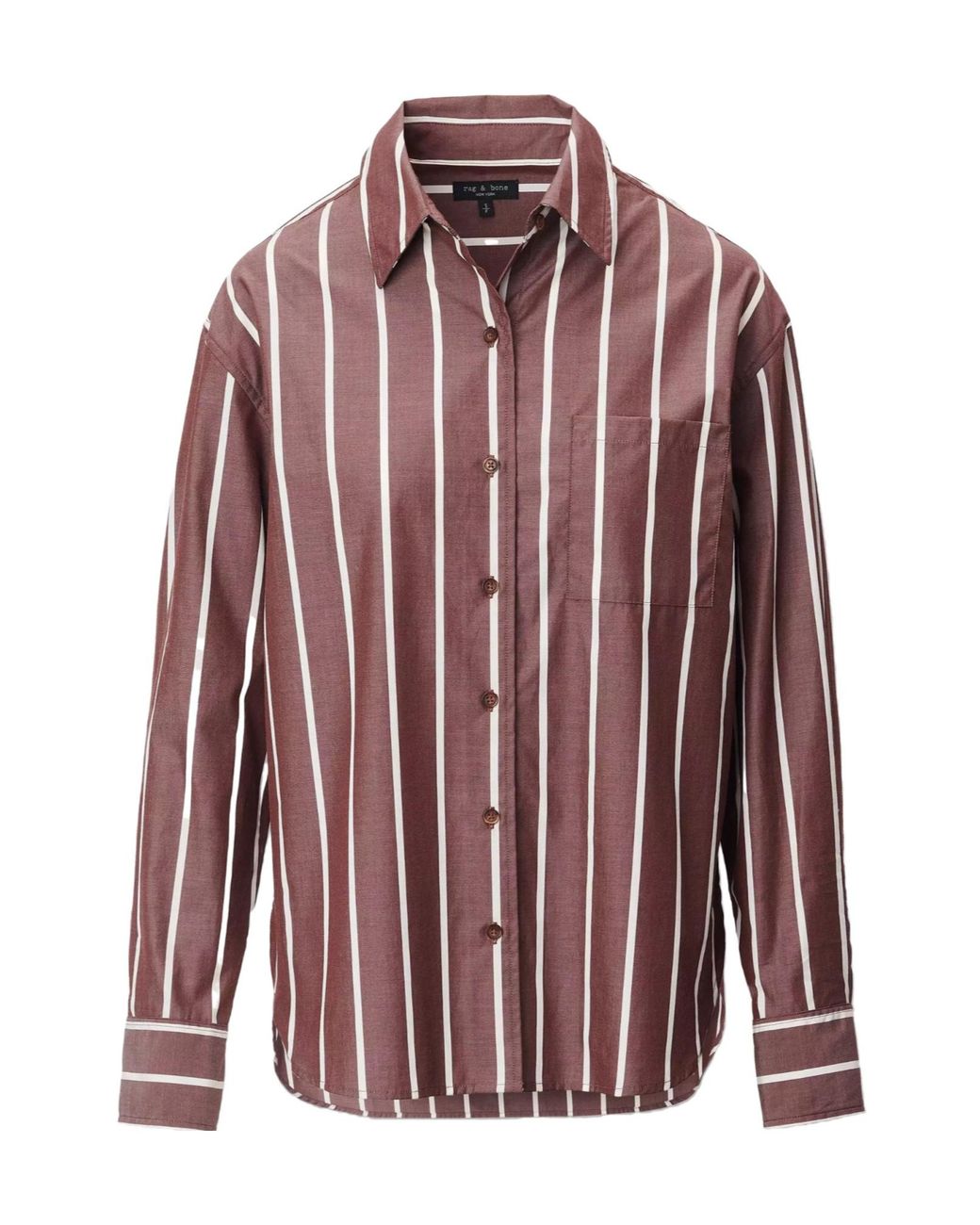 Rag & Bone Red Striped Relaxed Shirt