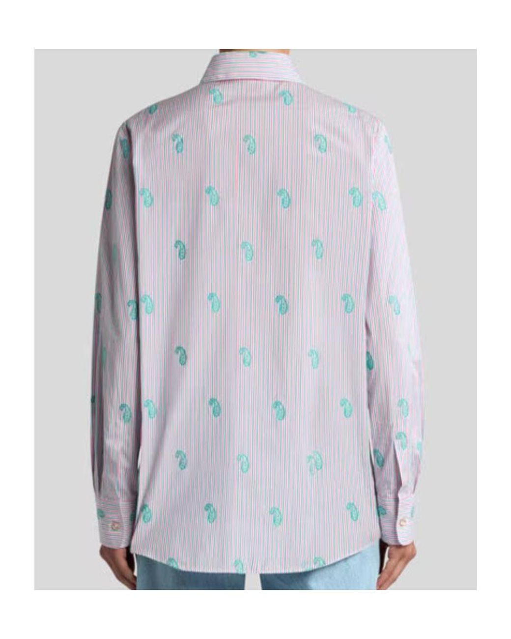 Etro Purple Striped Paisley Shirt