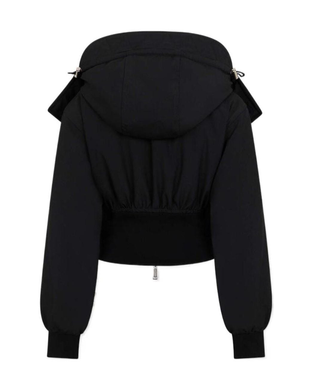 DSquared² Black Detachable Hood Cropped Hooded Jacket