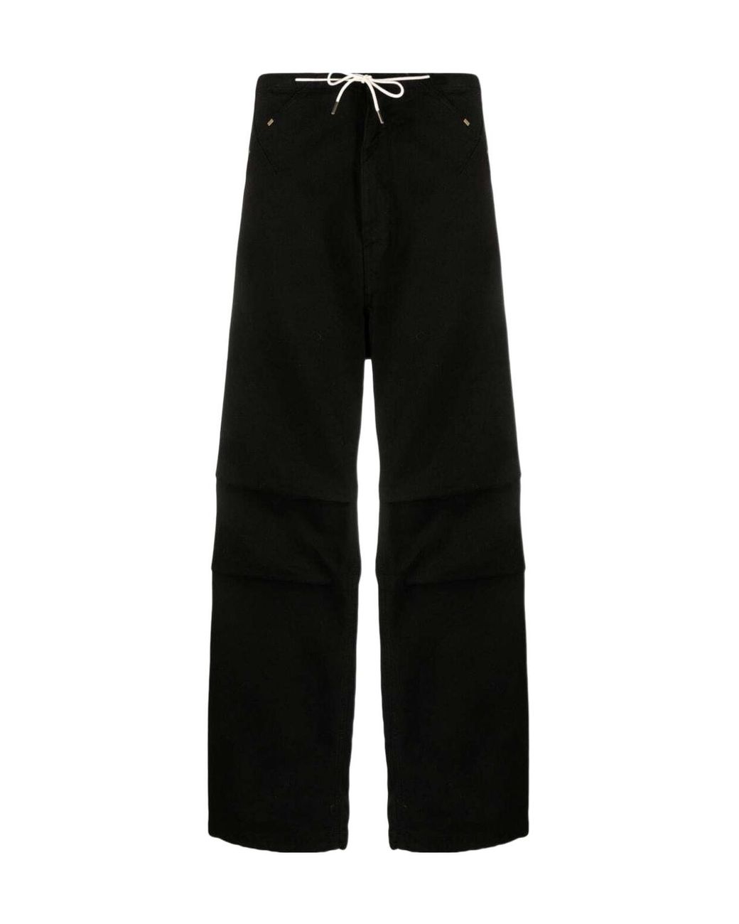 DARKPARK Black Drawstring-Waistband Cotton Trousers