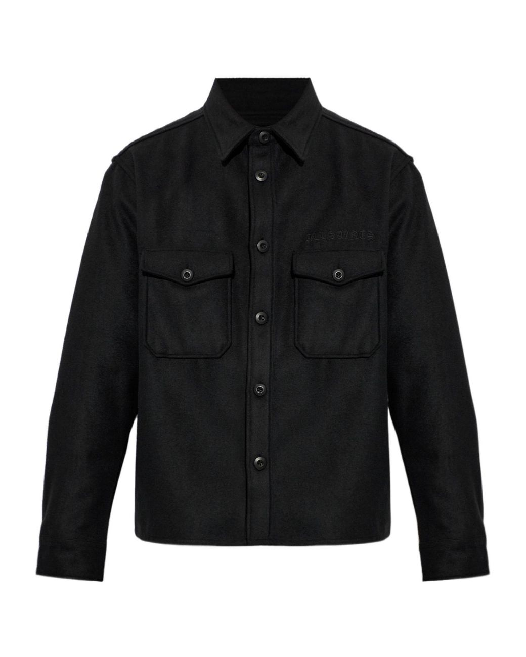AllSaints Black Casbah Logo Overshirt for men