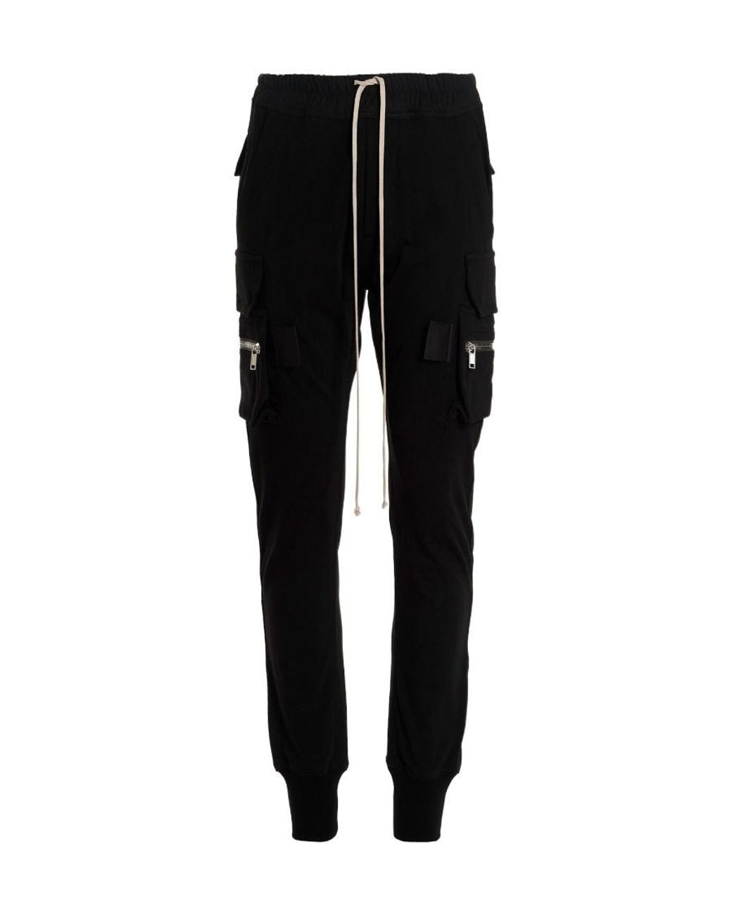 Rick Owens Black Mastodon Cargo Track Pants for men