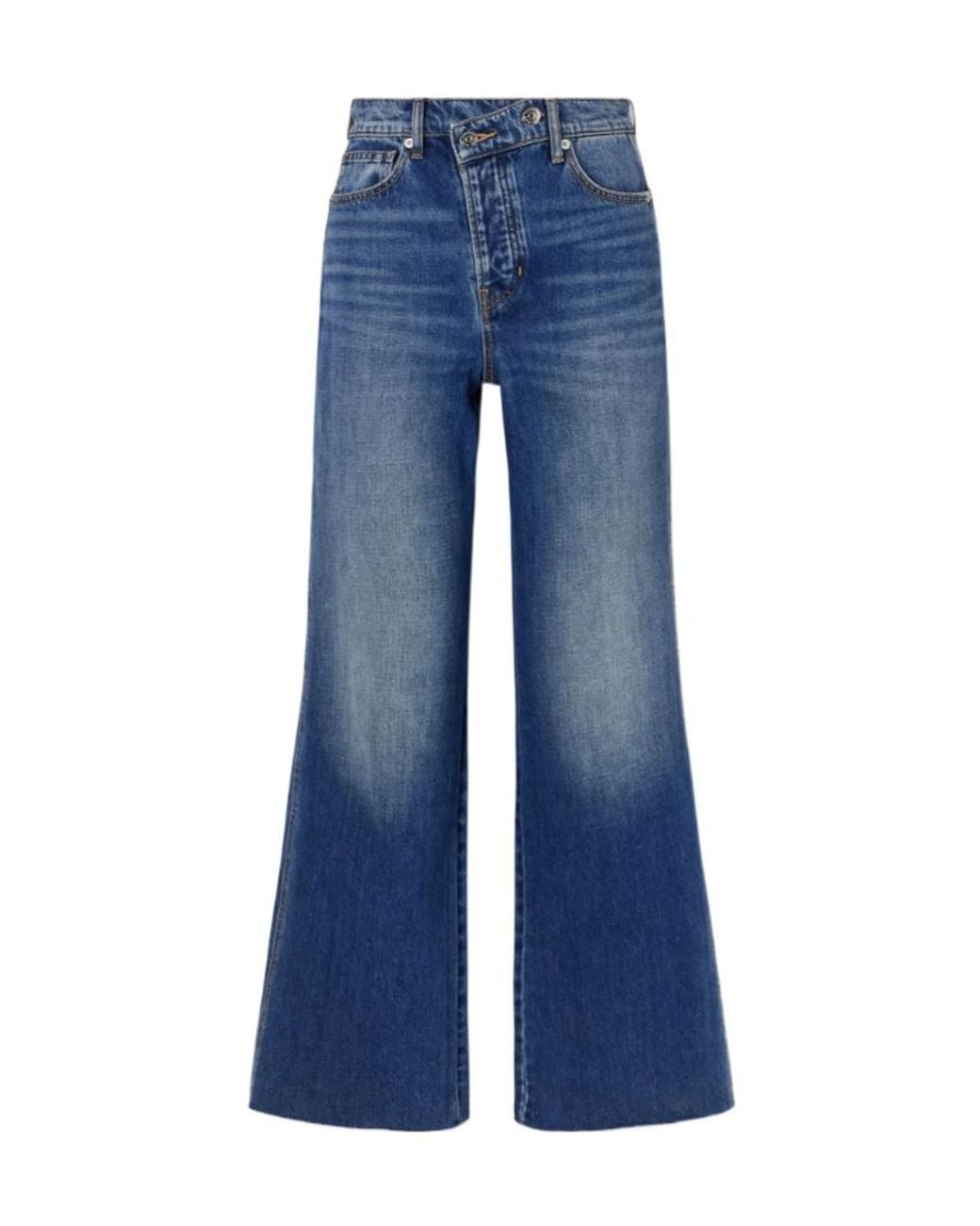 Veronica Beard Blue Taylor High-Rise Wide-Leg Jeans