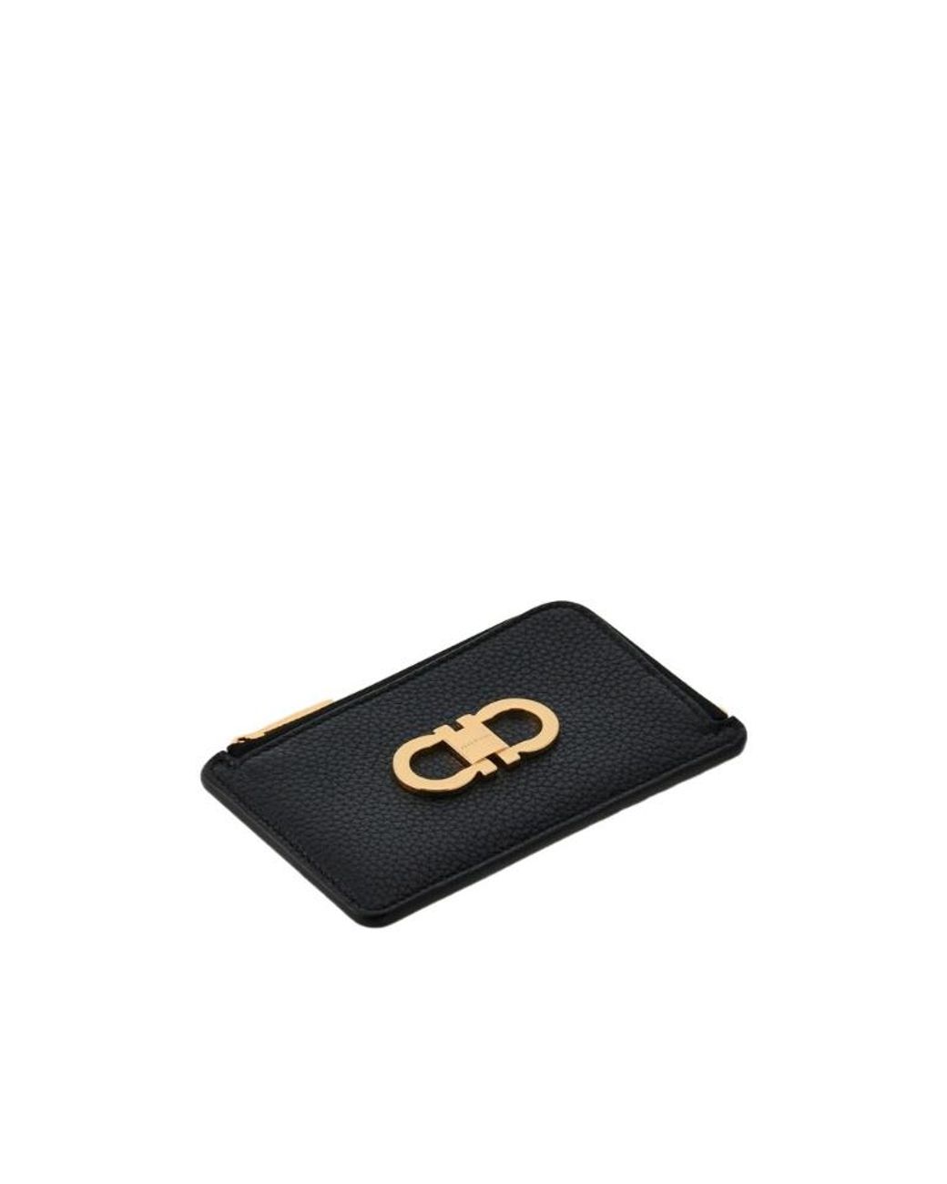 Ferragamo Black Ferragamo Compact Credit Card Holder