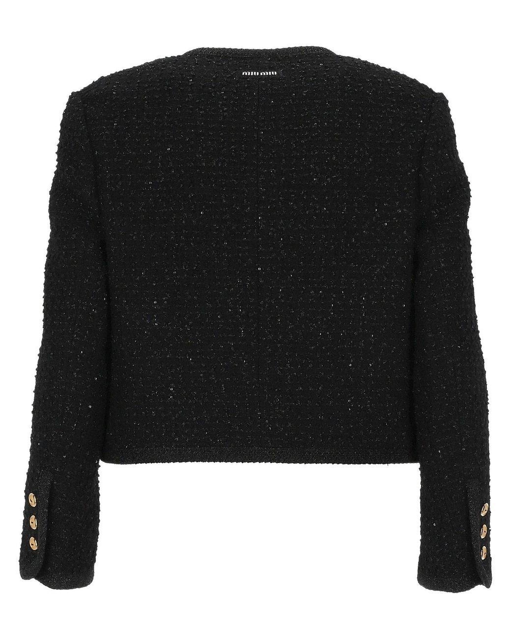 Miu Miu Black Button-Up Cropped Jacket