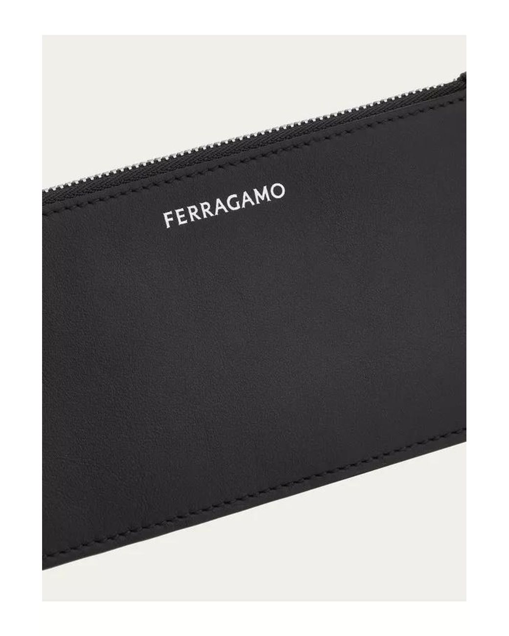 Ferragamo Black Logo Card Holder