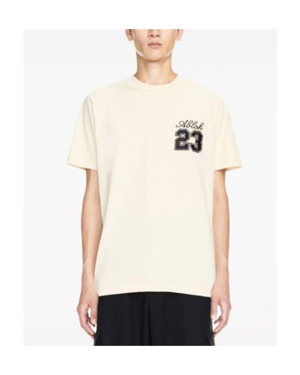 Off-White c/o Virgil Abloh White 23 Embroidered Crewneck T-Shirt for men