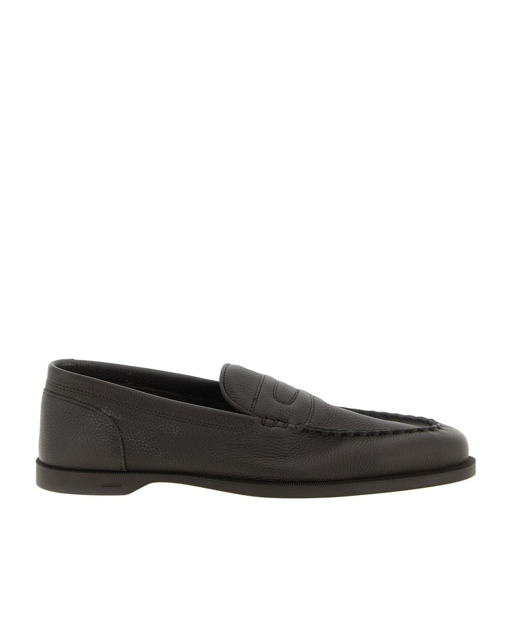 John Lobb Black Pace Leather Loafers for men
