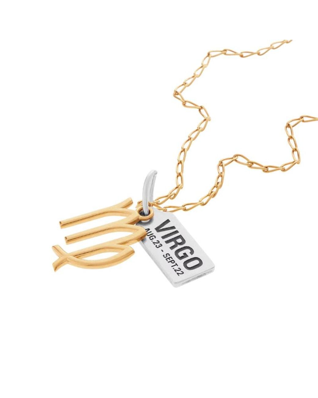 Balenciaga Metallic Horoscope Virgo Necklace