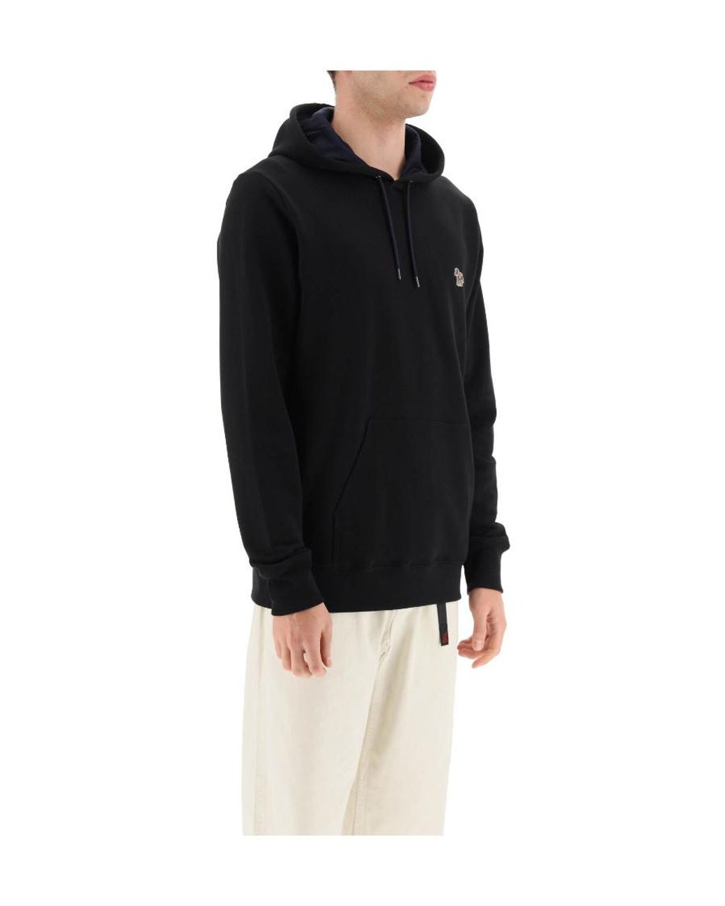 Paul Smith Black Ps ポール スミス ゼブラ パッチ ドローストリング パーカー for men