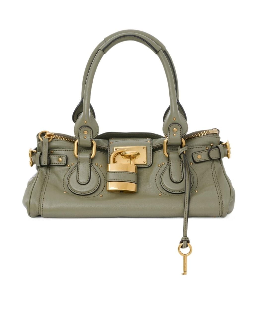 Chloé Green Chloé Paddington Padlock Detailed Shoulder Bag