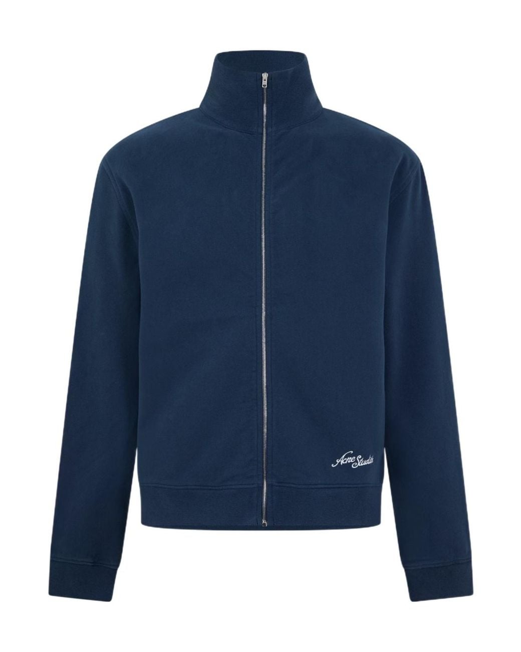 Acne Blue Logo Zip Hoodie for men