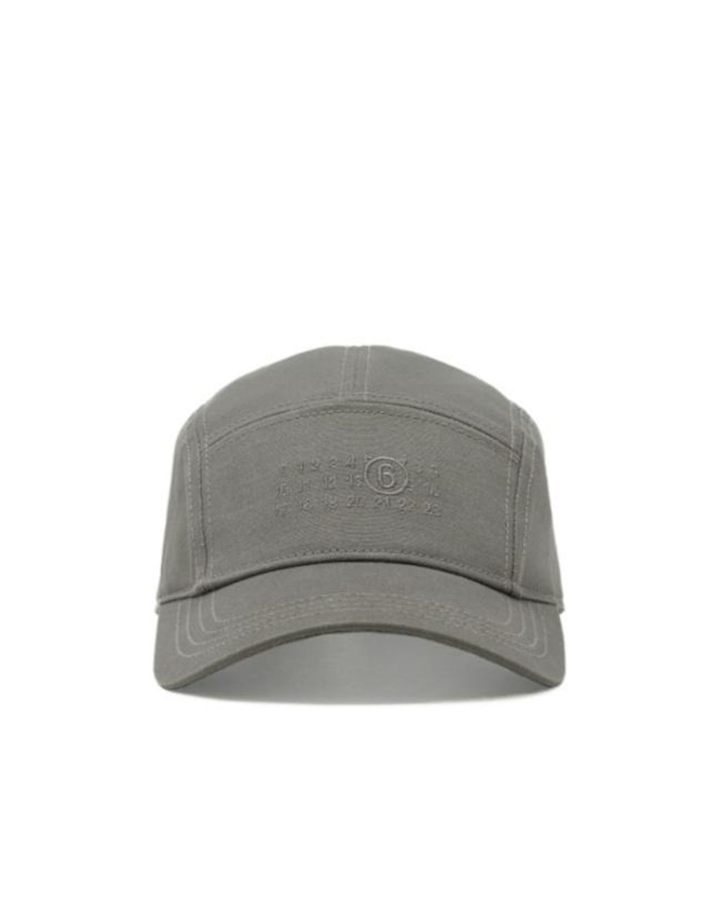 MM6 by Maison Margiela Gray Logo Embroidered Baseball Cap for men