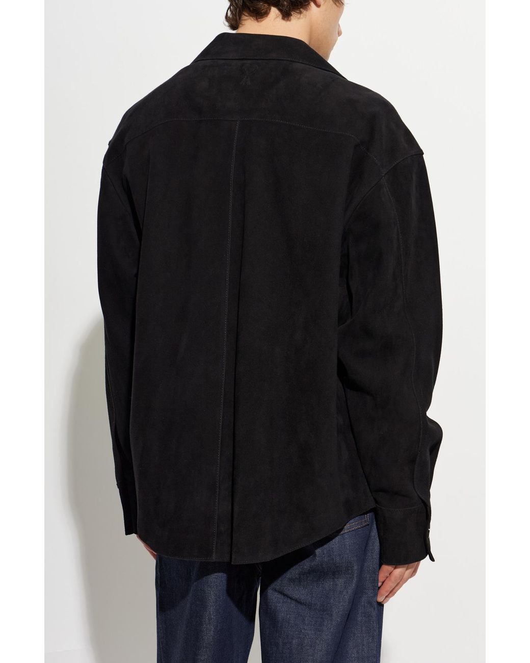 AMI Blue Long-Sleeve Shirt-Style Jacket for men