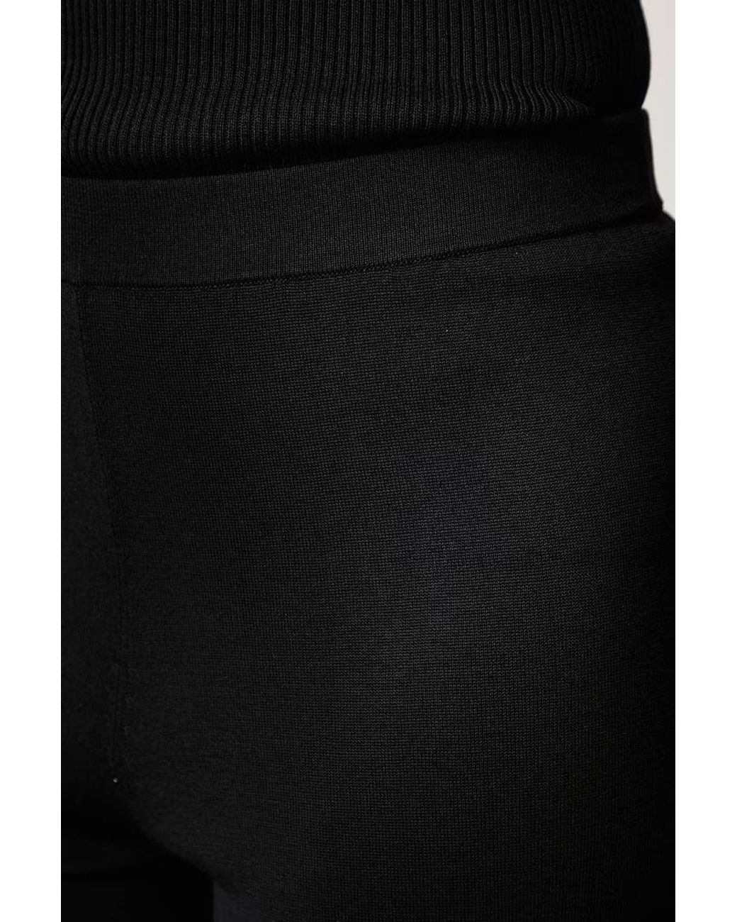 Soeur Black High-Waisted Knit Flare Pants