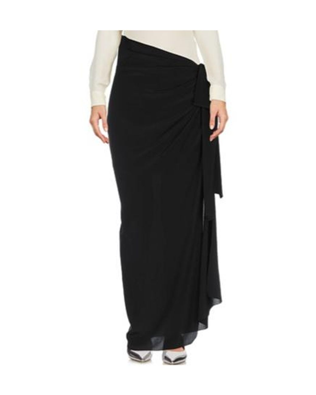 Saint Laurent Black Simple Pleated Skirt