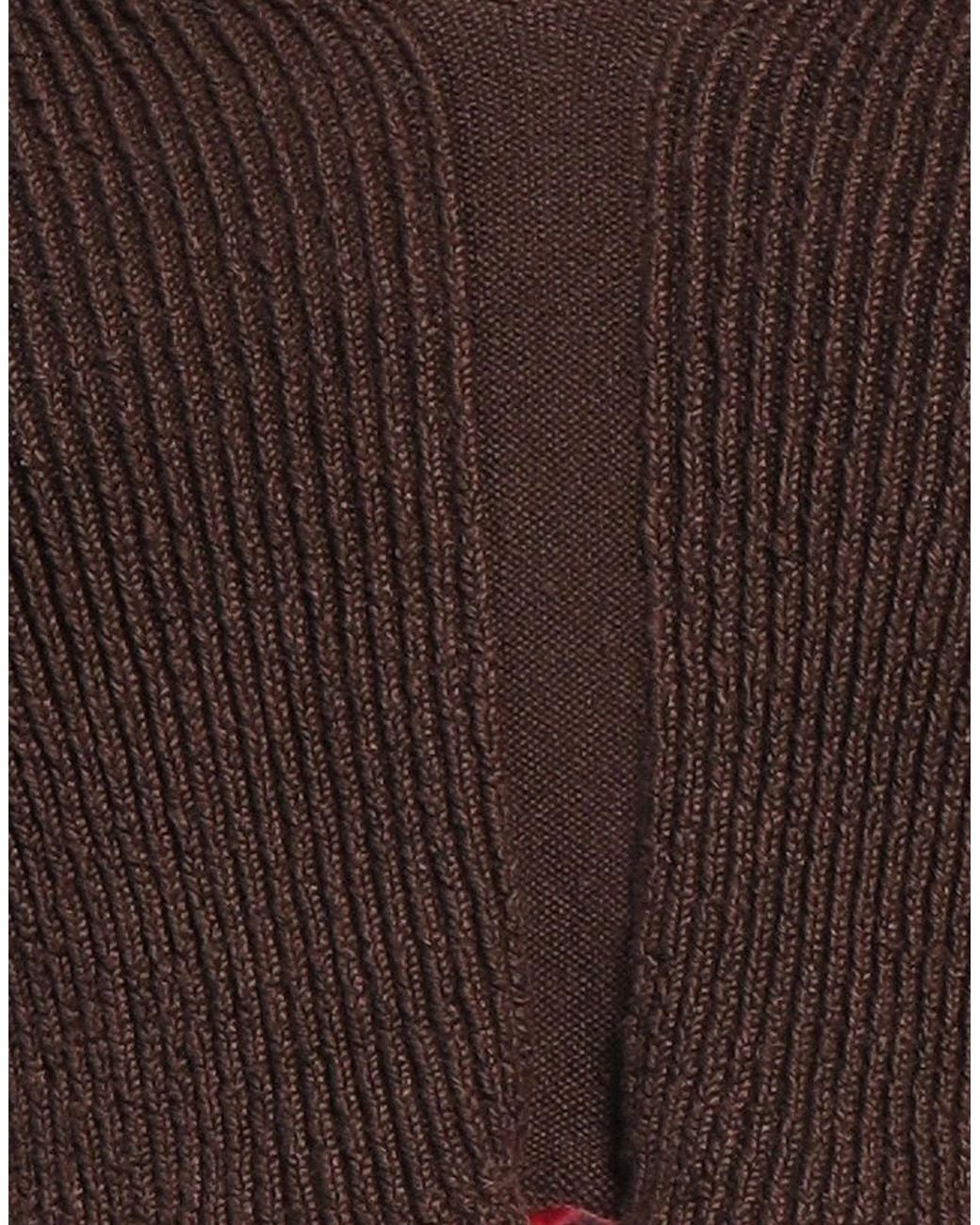 Jacquemus Brown Solid-Colored V-Neck Cropped Knit Top