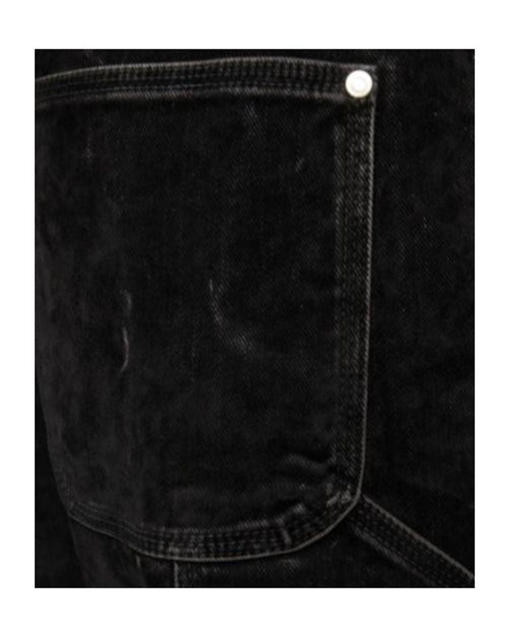 Stella McCartney Black Velvet Denim Workwear Straight Pants