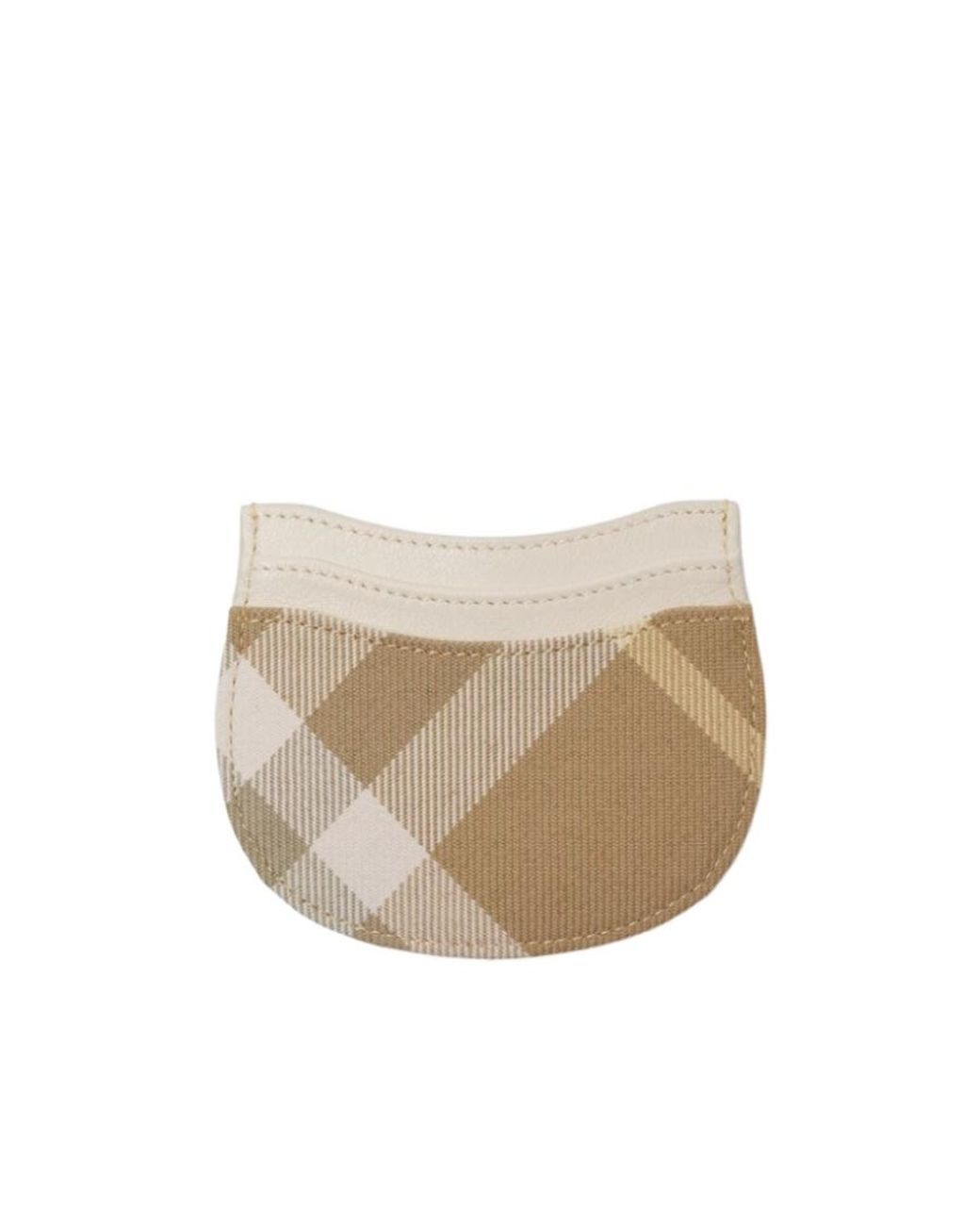 Burberry White Rocking Horse Checked Curved-Edge Cardholder