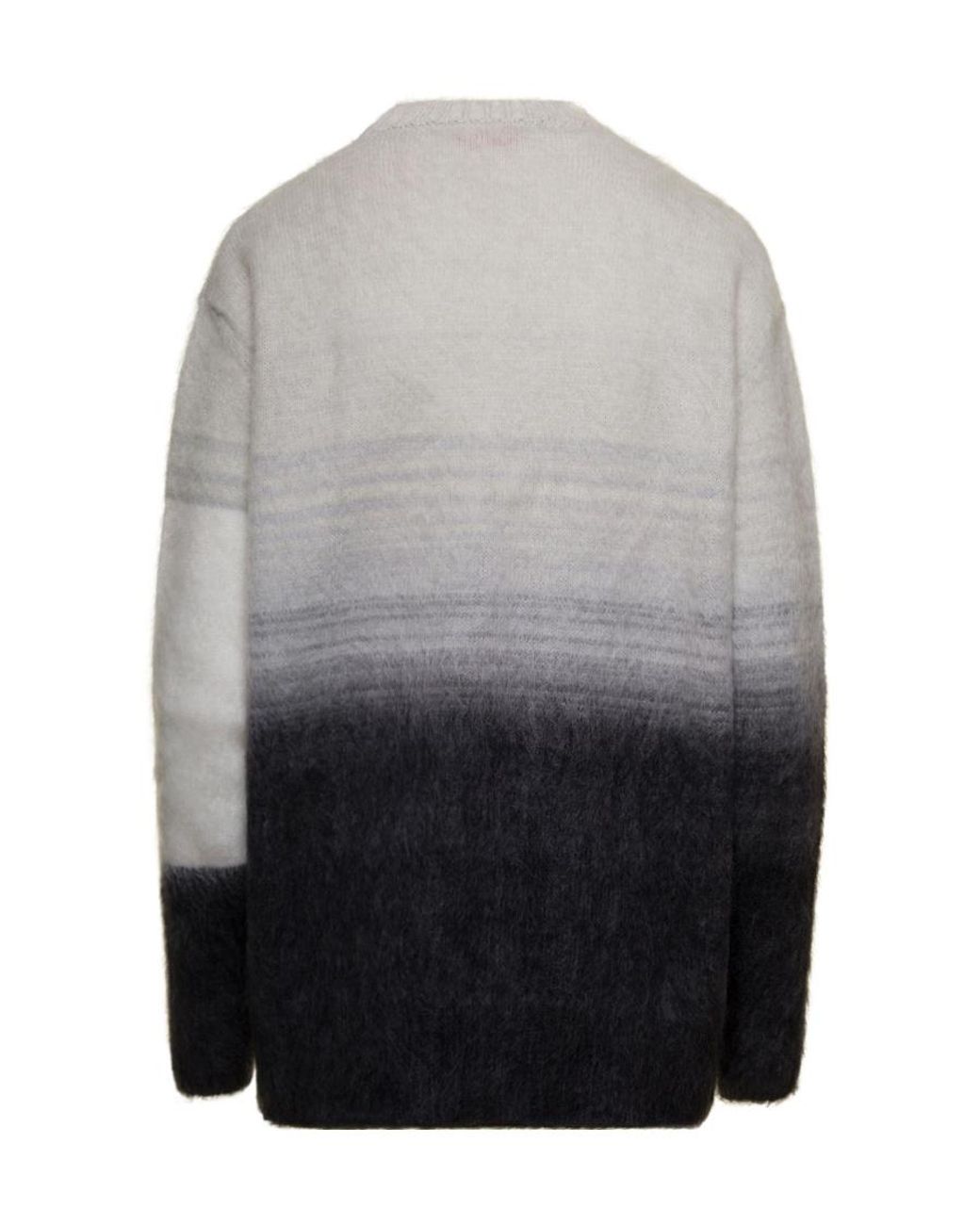 Off-White c/o Virgil Abloh Gray Intarsia-Logo Crew-Neck Jumper