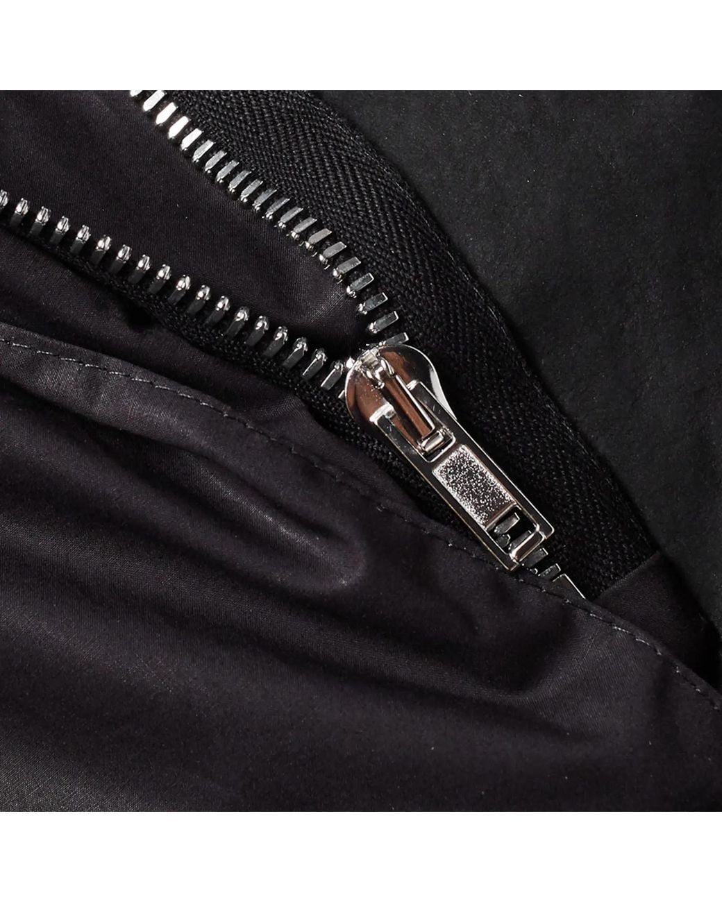 Rick Owens Black Long-Sleeved Leather Jacket for men