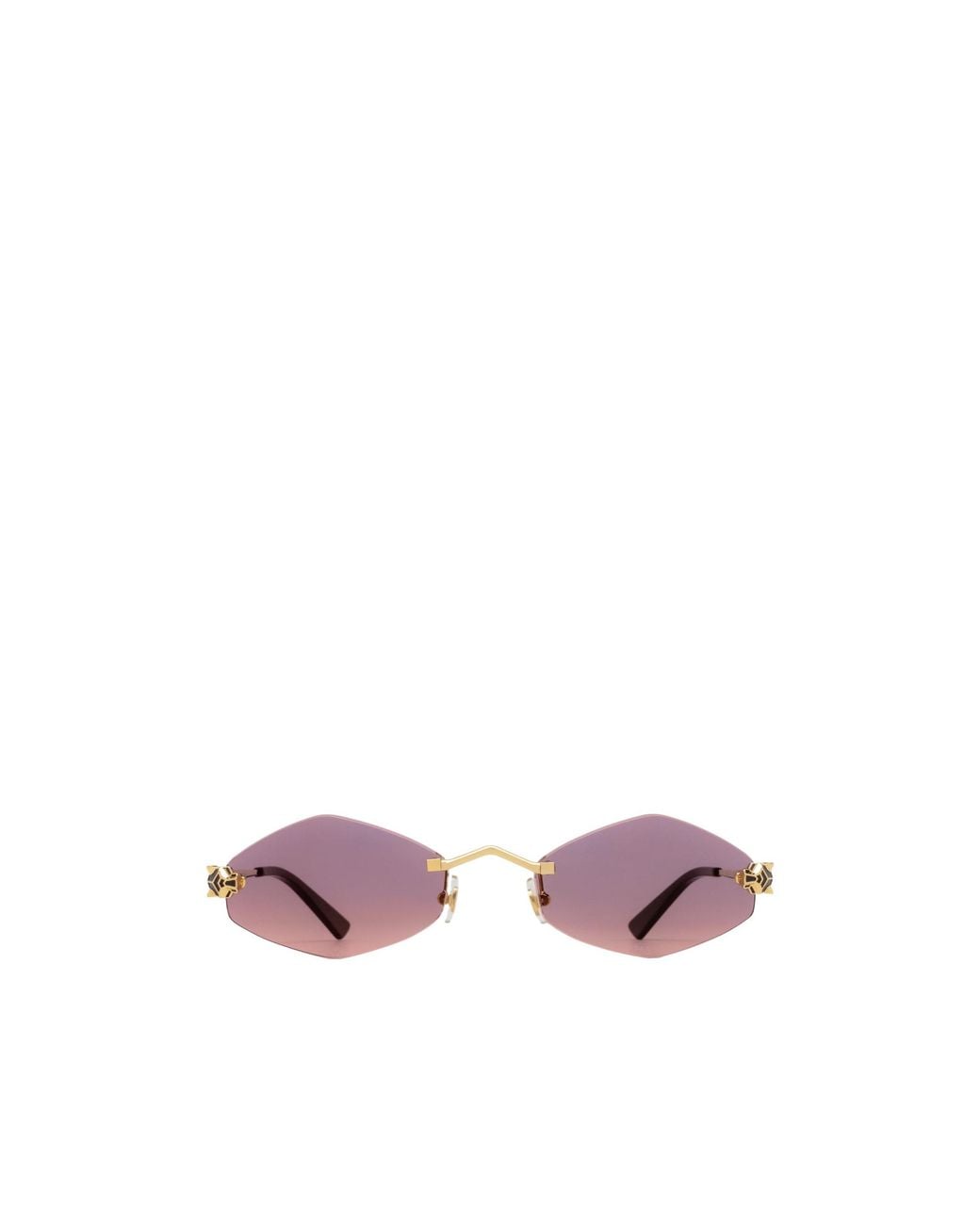 Cartier Pink Rimless Geometric Sunglasses