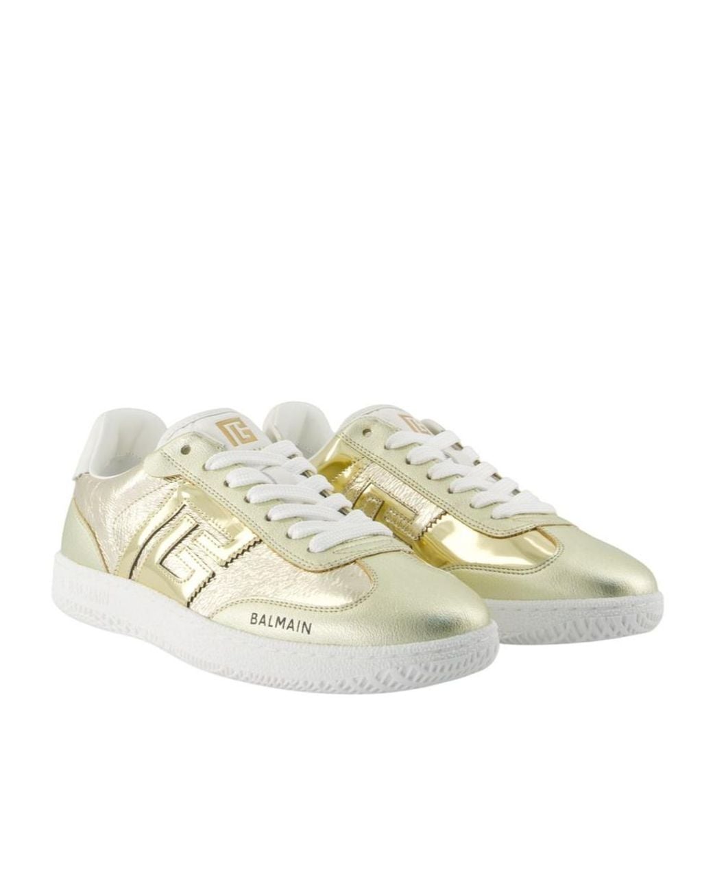 Balmain Swan Metallic Low-Top Sneakers