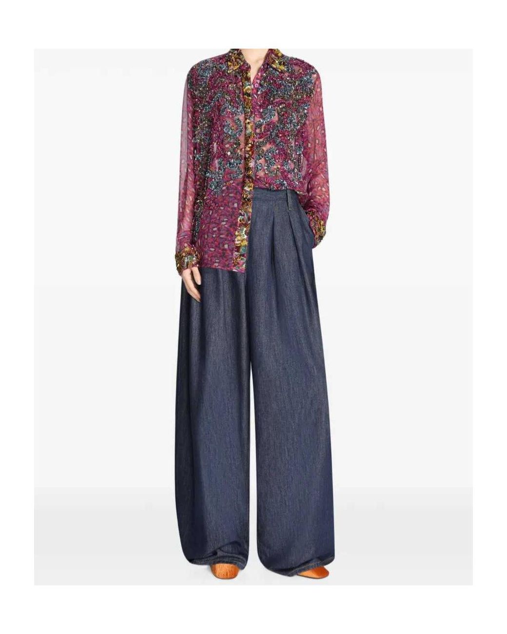 Dries Van Noten Purple Sequined Shirt