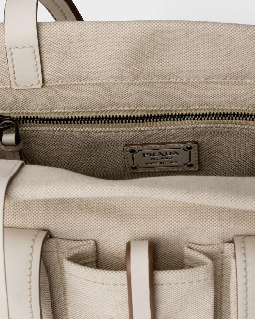 Prada Multicolor Route Large Canvas And Leather Tote Bag
