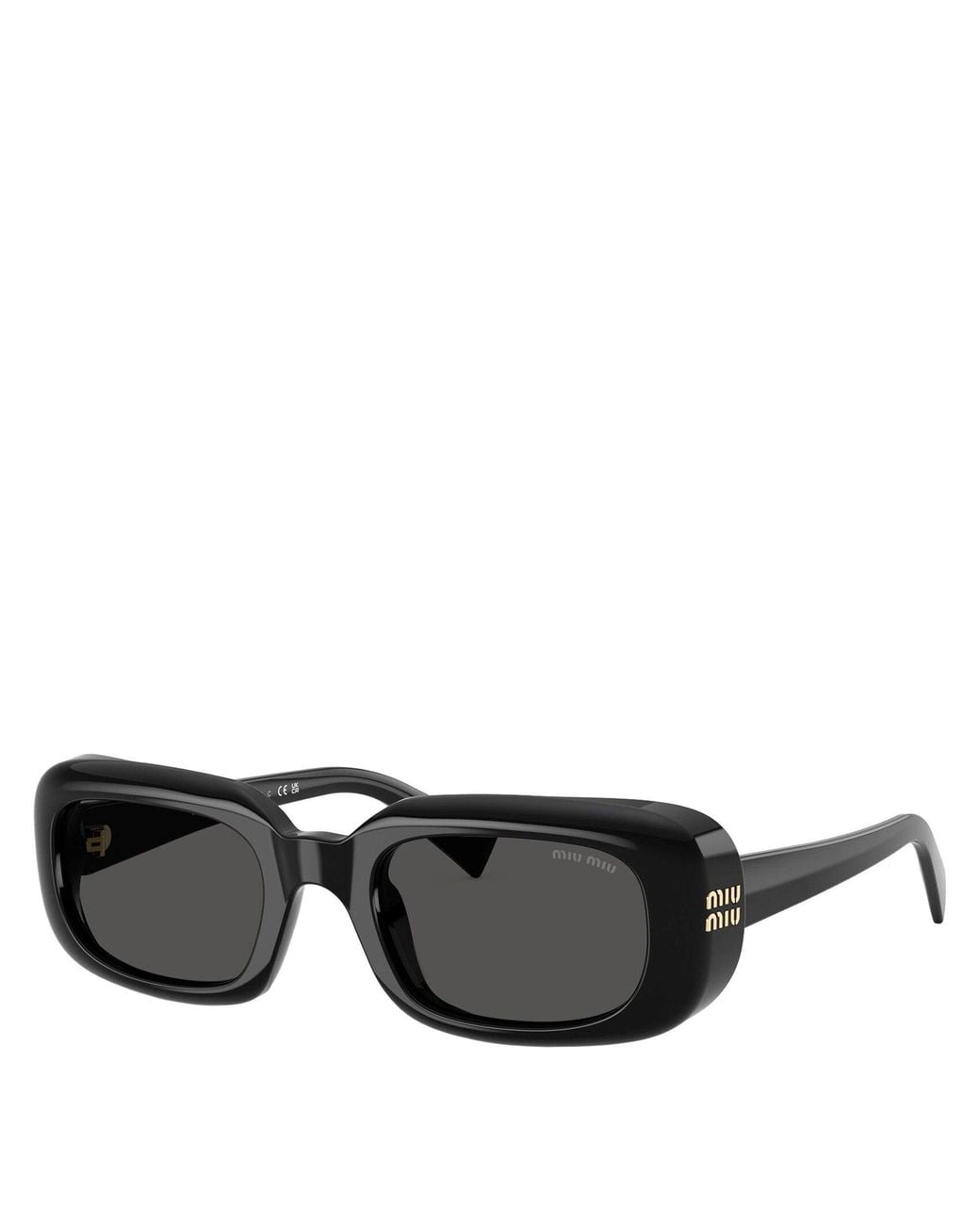 Miu Miu Black Thick-Rimmed Rectangular Sunglasses