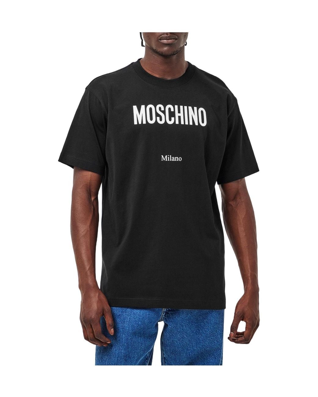 Moschino Black Crewneck Shortsleeve Tee for men