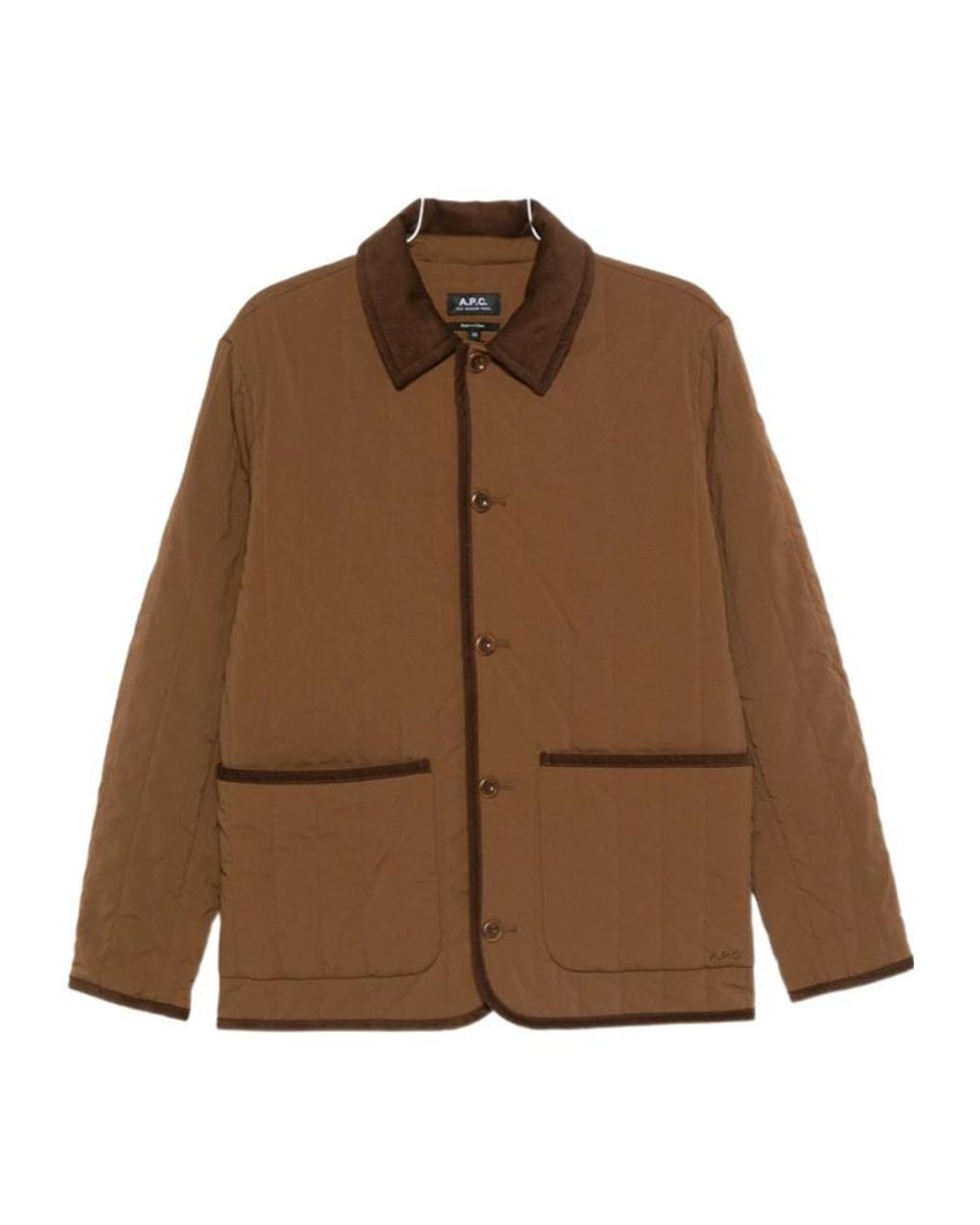 A.P.C. Brown Long-Sleeved Straight-Hem Jacket