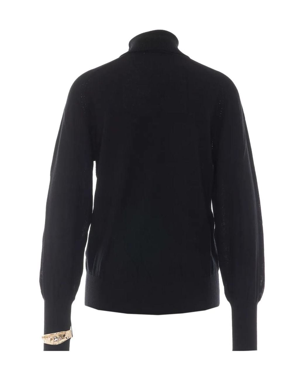 Liu Jo Black Button Cuff High Neck Knitted Sweater