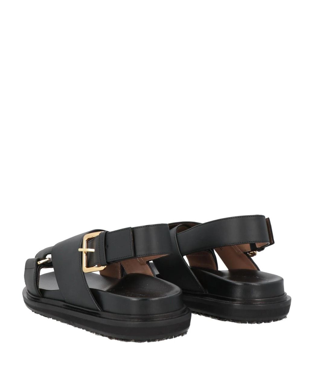 Marni Black Round-Toe One-Strap Sandals