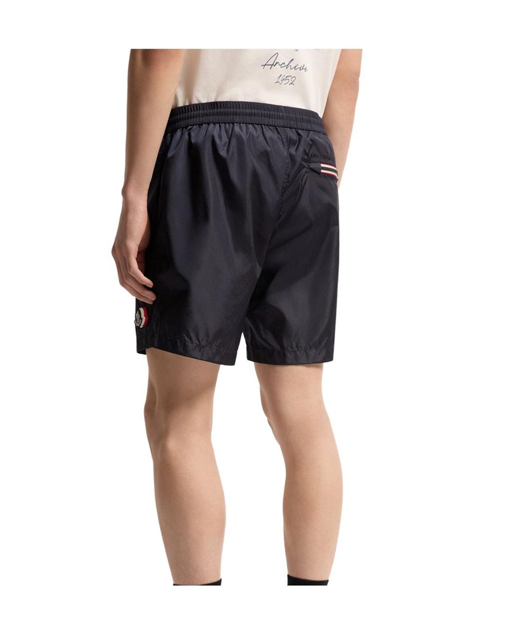 Moncler Blue Wide-Leg Swim Trunks for men