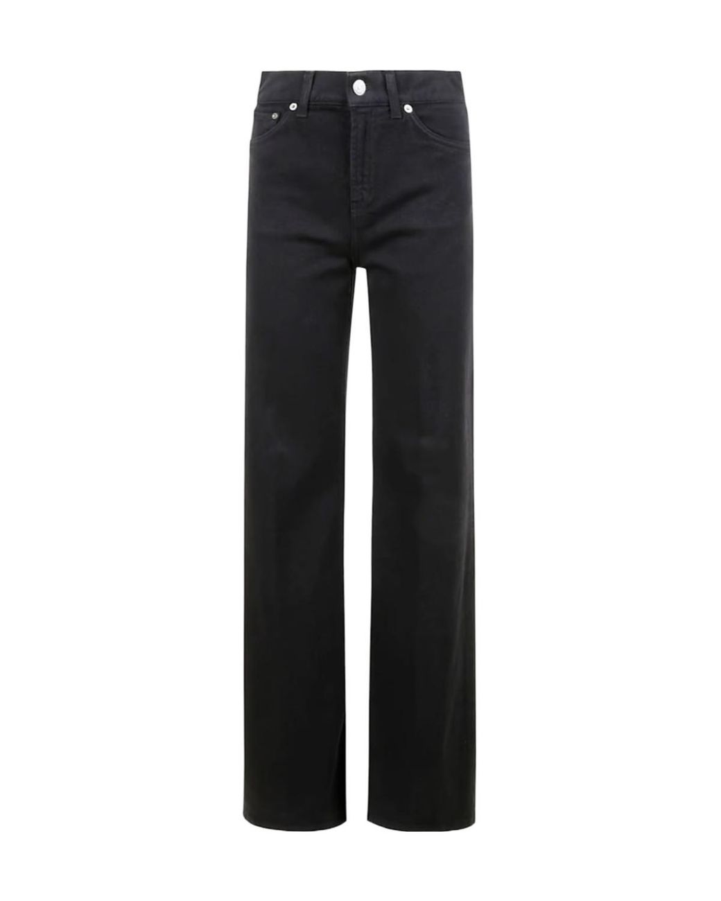 Dondup Black High-Rise Straight-Leg Jeans