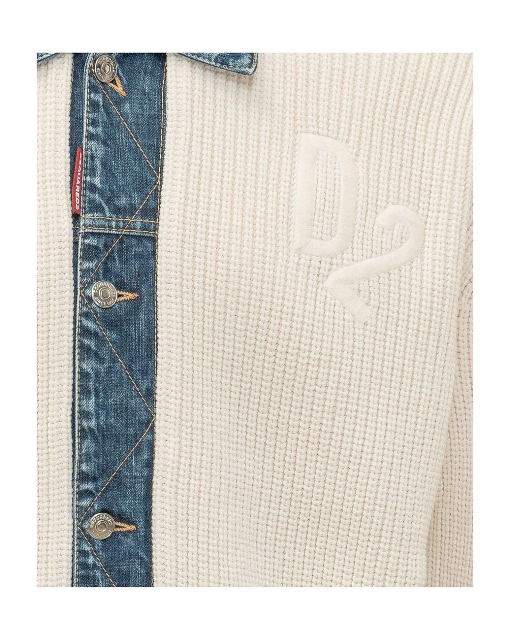DSquared² White Long-Sleeved Button-Up Cardigan for men