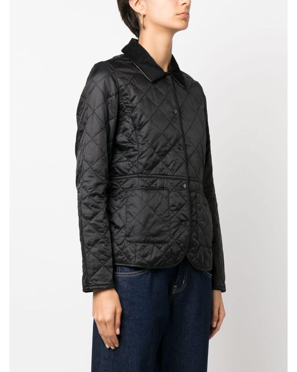 Barbour Black Deveron Quilted Buttoned Jacket