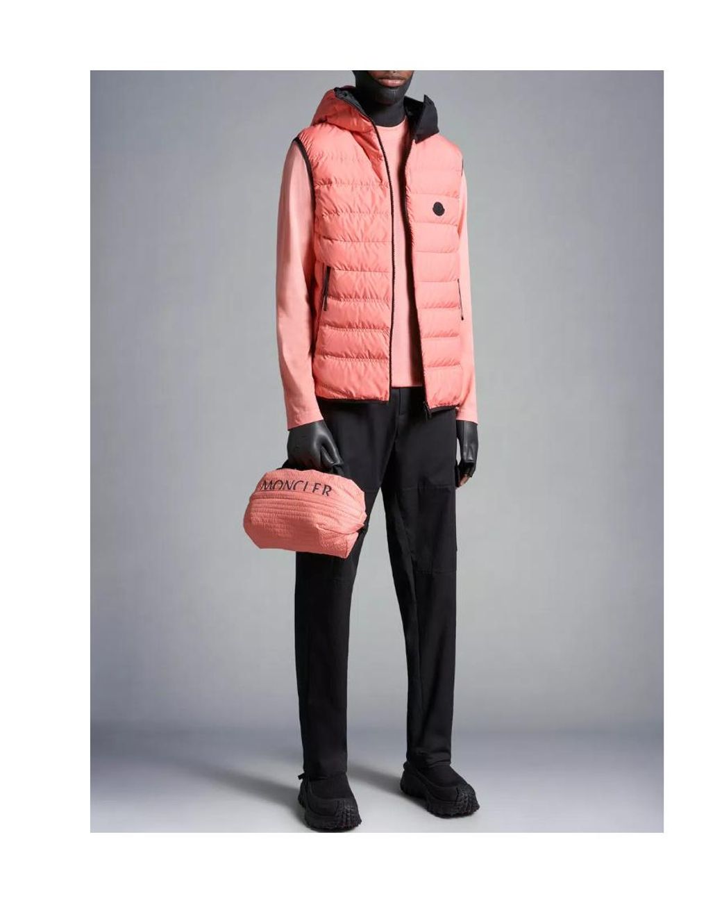 Moncler Black Stretch Gabardine Cargo Trousers for men