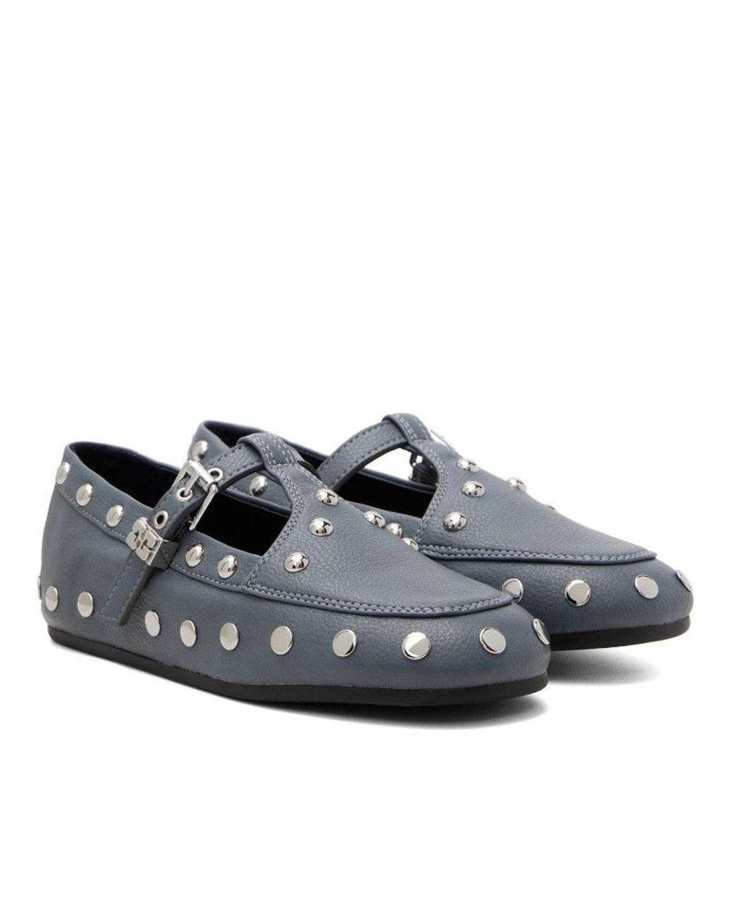 Ganni Blue Round-Toe Flats