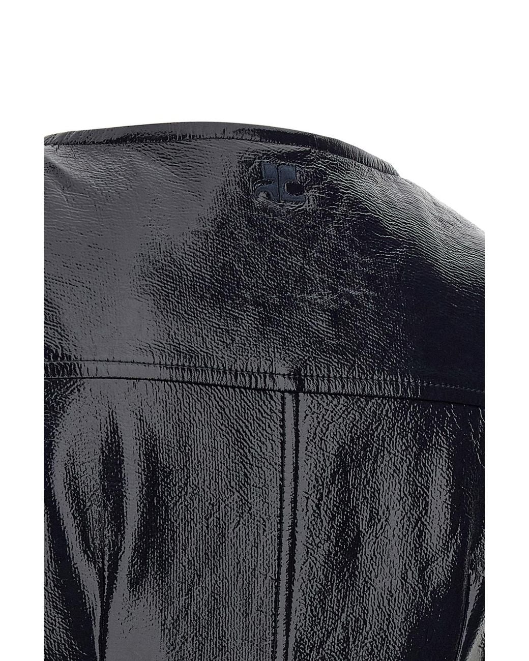 Courreges Black Vinyl Patch-Pocket Mini Dress