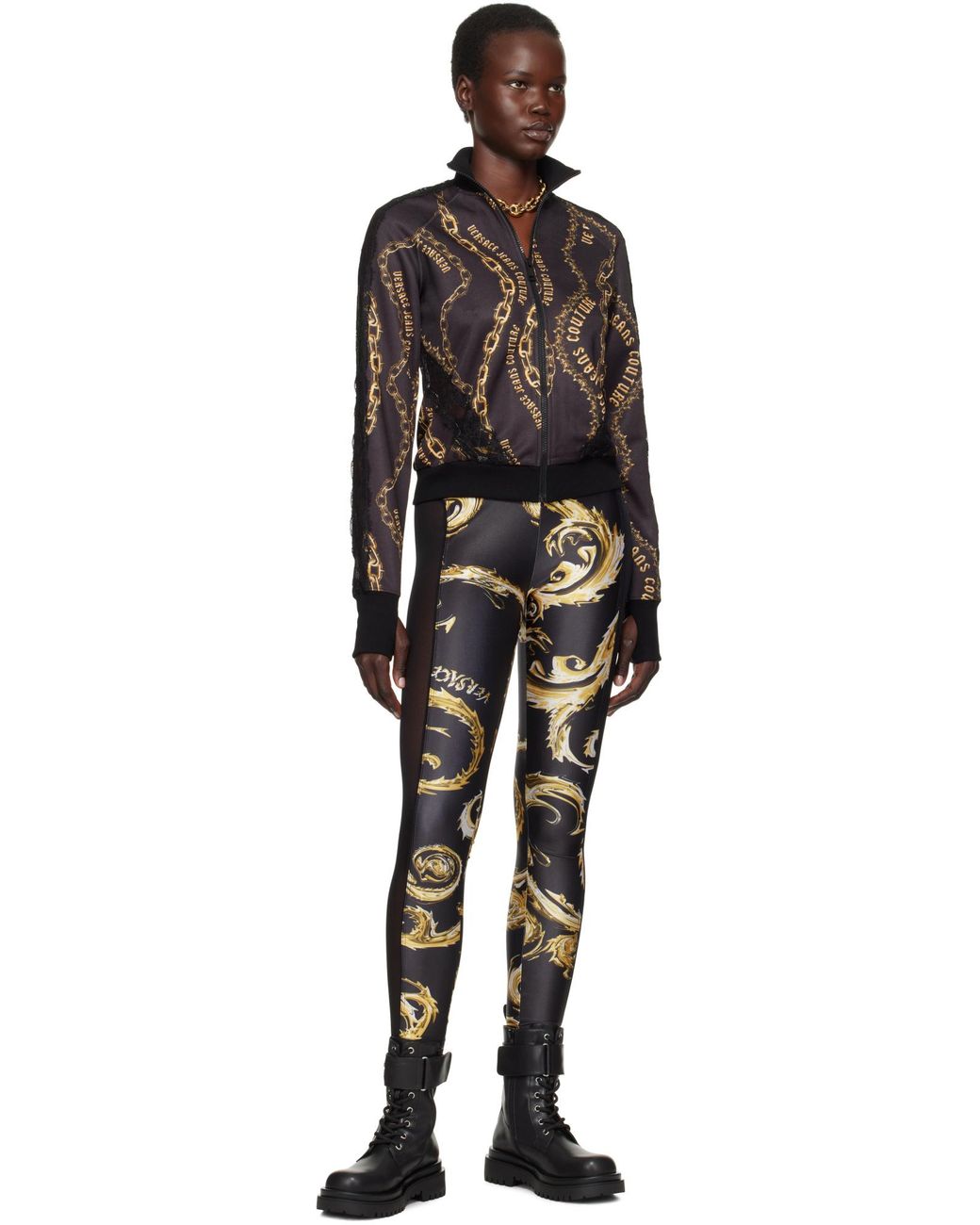 Versace Jeans Black Couture Drew Lace-Up Boots
