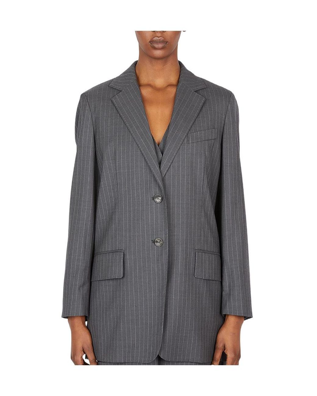 Max Mara Blue Striped Suit Jacket