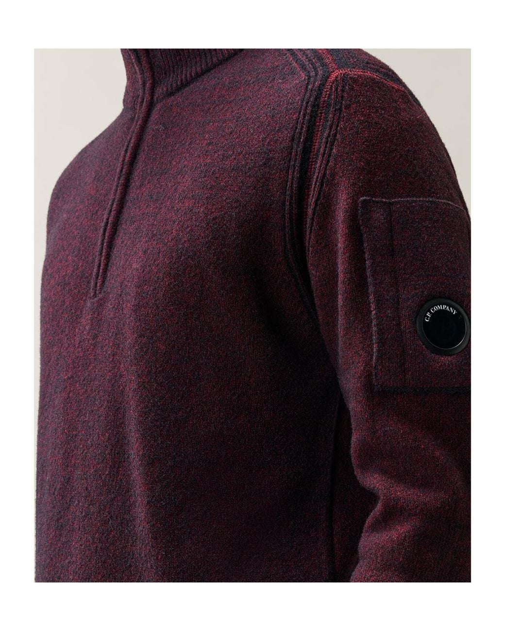 C P Company Red Half Zip Fleece Sweatshirt for men