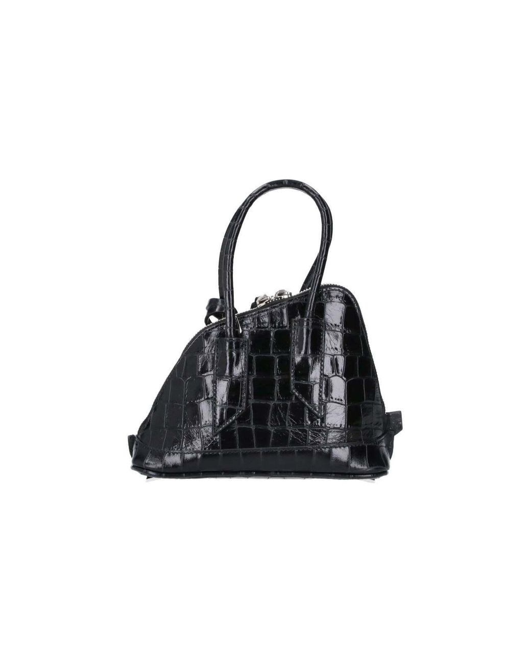 The Attico Black The Embossed Zipped Top Handle Bag